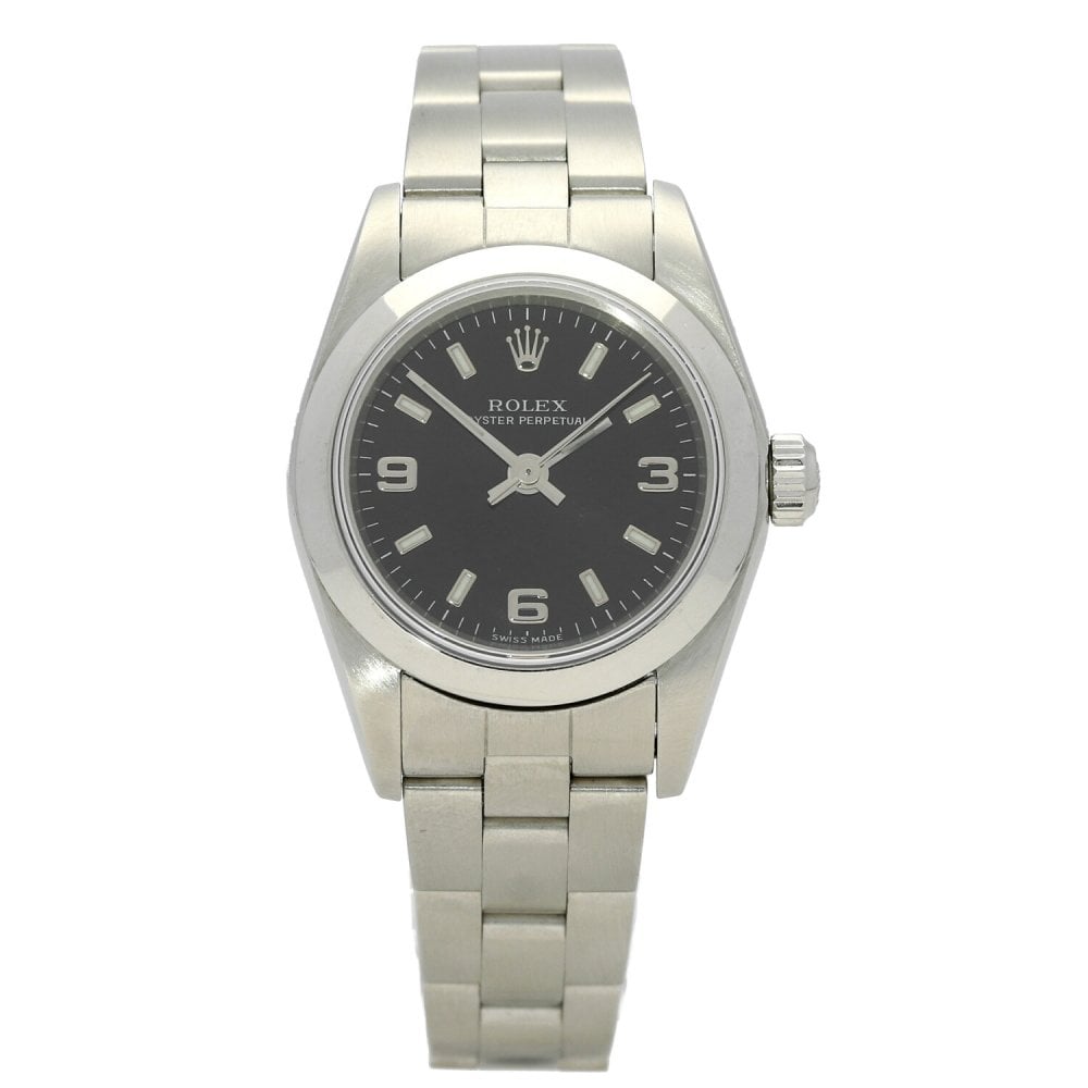 Oyster Perpetual 76080 - Ladies Watch - Black Dial - 2000