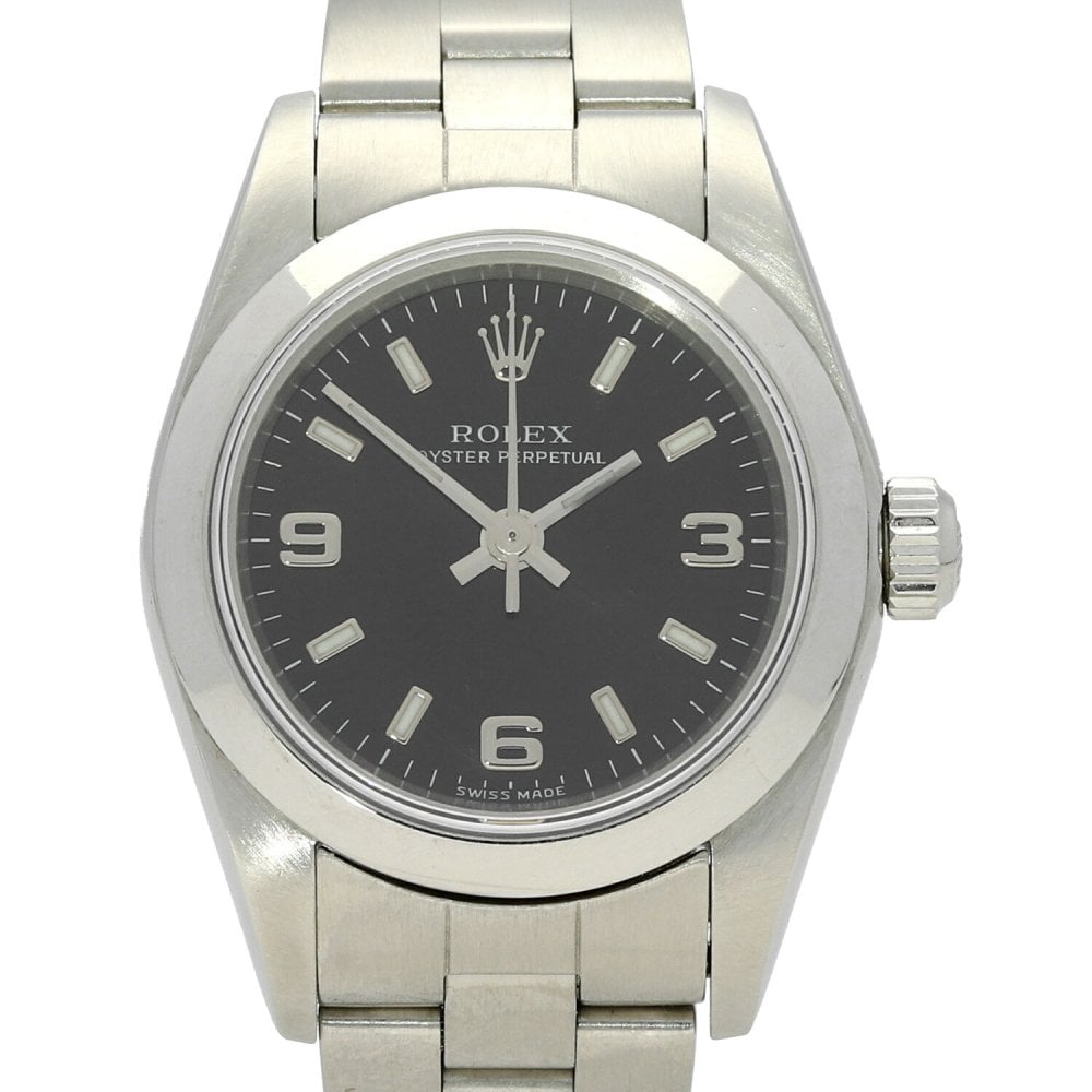Oyster Perpetual 76080 - Ladies Watch - Black Dial - 2000