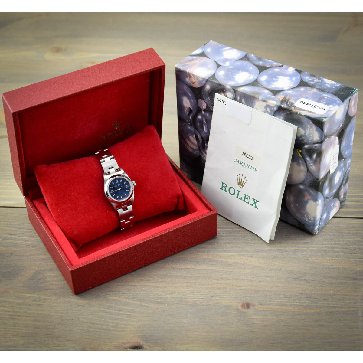 Oyster Perpetual 76080 - Ladies Watch - Blue Dial - 2000