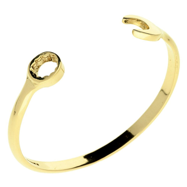 9ct Yellow Gold Spanner Torque Bangle - 25.6g