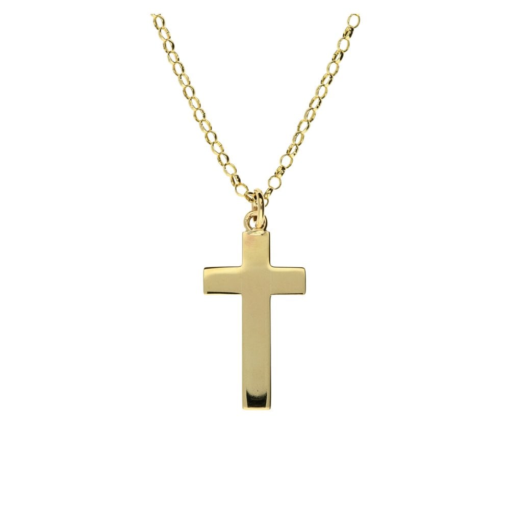 9ct Yellow Gold Cross & 22-Inch Chain - 5.6g
