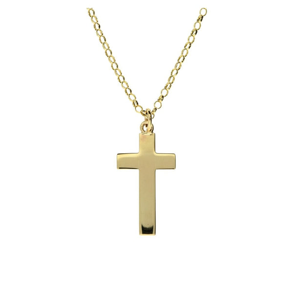 9ct Yellow Gold Cross & 22-Inch Chain - 5.6g