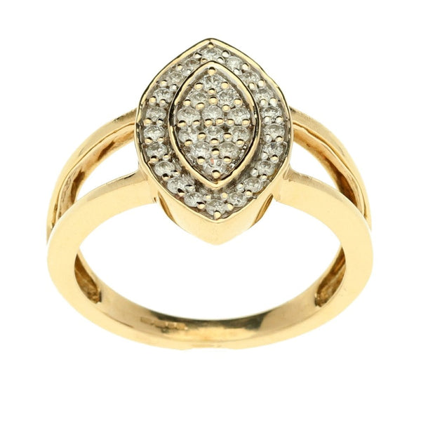 9ct Yellow Gold Pavé Set Diamond Ring - 0.64ct