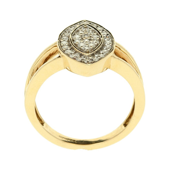 9ct Yellow Gold Pavé Set Diamond Ring - 0.64ct