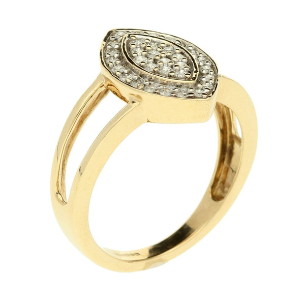 9ct Yellow Gold Pavé Set Diamond Ring - 0.64ct