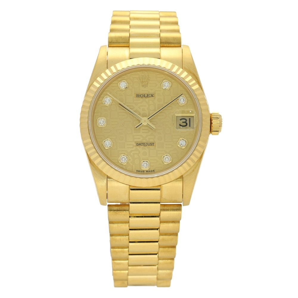 Datejust 78278 - Gold Mid-size Watch - Diamond Dial - 2002