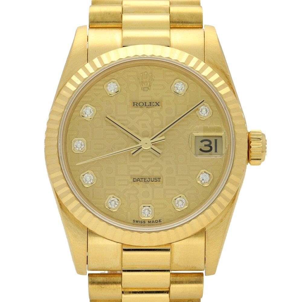Datejust 78278 - Gold Mid-size Watch - Diamond Dial - 2002