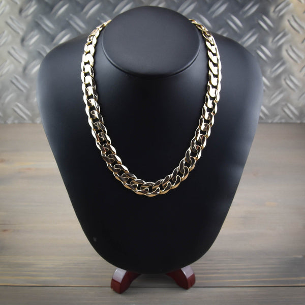9ct Yellow Gold 20-Inch Gents Curb Chain - 86.0g