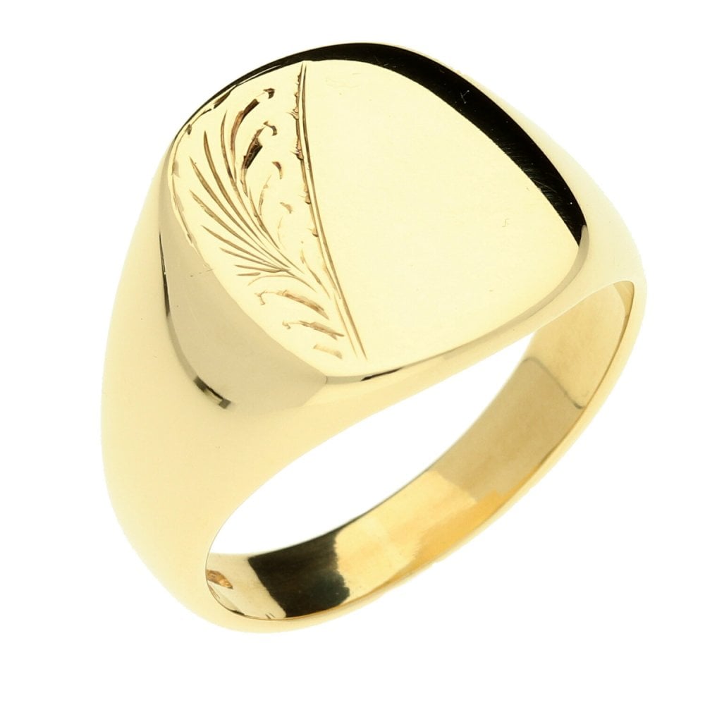 9ct Yellow Gold Gents Signet Ring - 12.10g