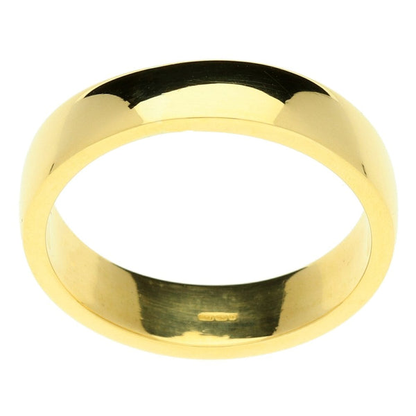 18ct Yellow Gold Gents 6mm Flat Wedding Ring - 13.0g