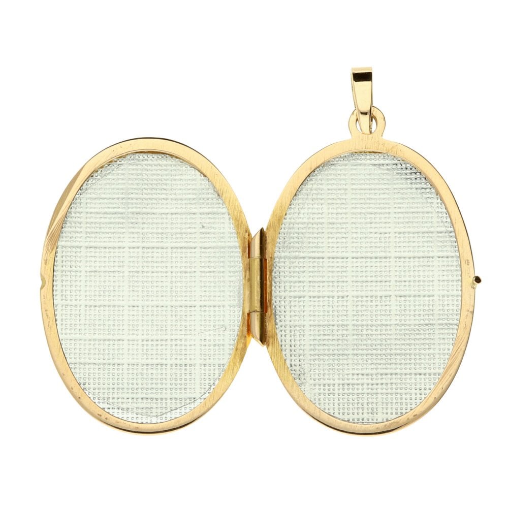 9ct Yellow Gold Small Oval Butterfly Locket - 3.4g