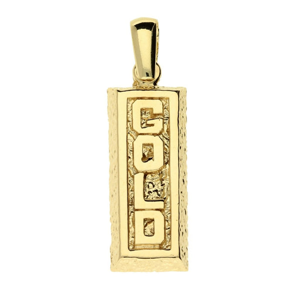 9ct Yellow Gold Ingot Pendant - 13.4g