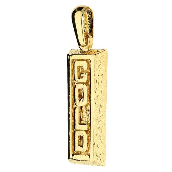 9ct Yellow Gold Ingot Pendant - 13.4g