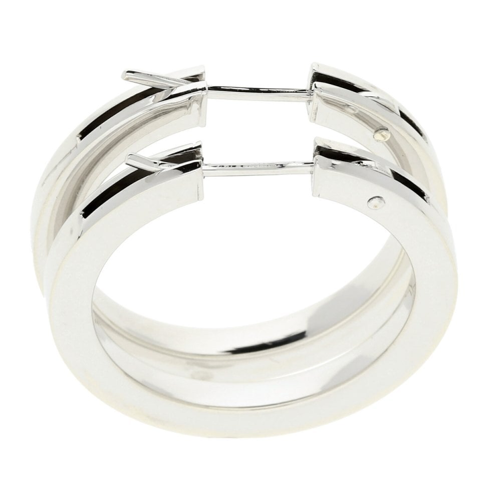 9ct White Gold Hoop Earrings - 3.5g