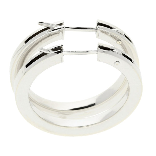 9ct White Gold Hoop Earrings - 3.5g