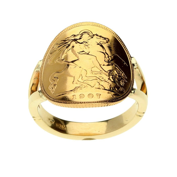 1907 Bent-Over Half Sovereign Ring - 6.9g