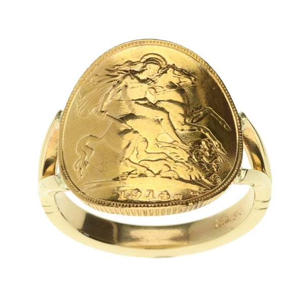1914 Bent-Over Half Sovereign Ring - 6.9g