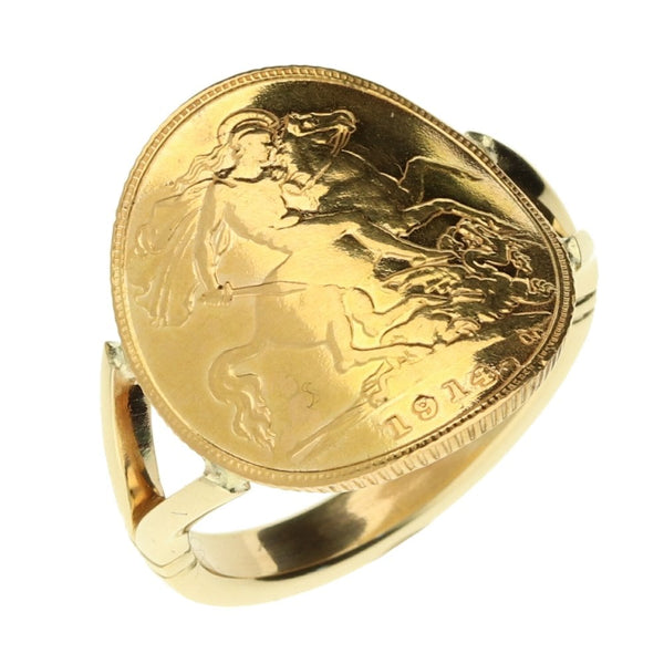 1914 Bent-Over Half Sovereign Ring - 6.9g
