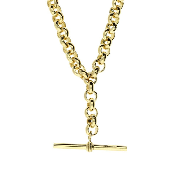 9ct Yellow Gold Gents T-Bar & Albert Chain  - 49.5g