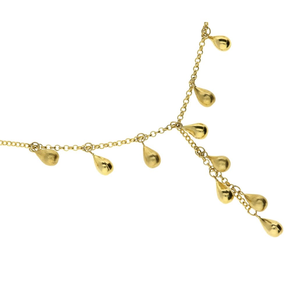 9ct Yellow Gold 'Tear Drop' Necklace - 8.0g