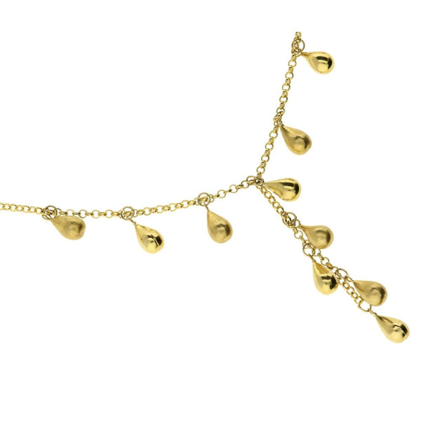 9ct Yellow Gold 'Tear Drop' Necklace - 8.0g