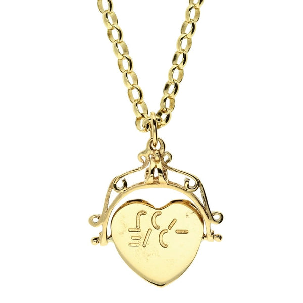9ct Yellow Gold 'I Love You' Pendant & Chain - 12.9g