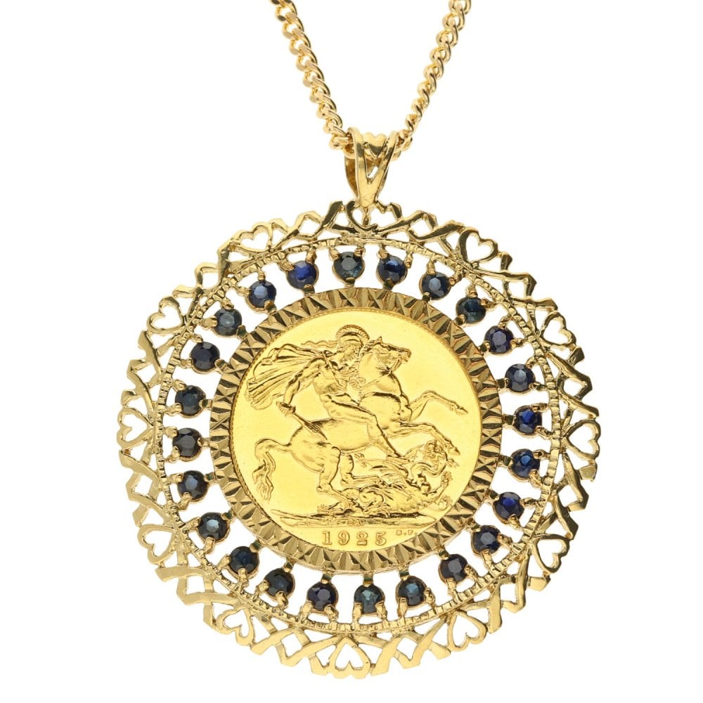 Gold 1925 Full Sovereign Pendant & Chain - 23.0g