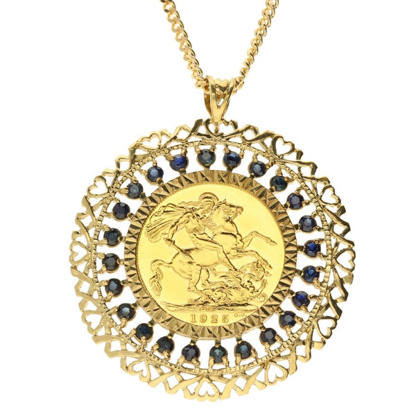 Gold 1925 Full Sovereign Pendant & Chain - 23.0g