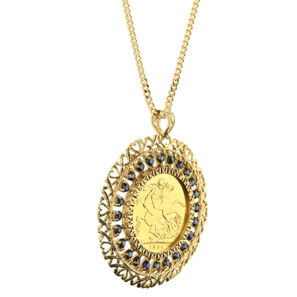 Gold 1925 Full Sovereign Pendant & Chain - 23.0g
