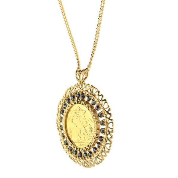 Gold 1925 Full Sovereign Pendant & Chain - 23.0g