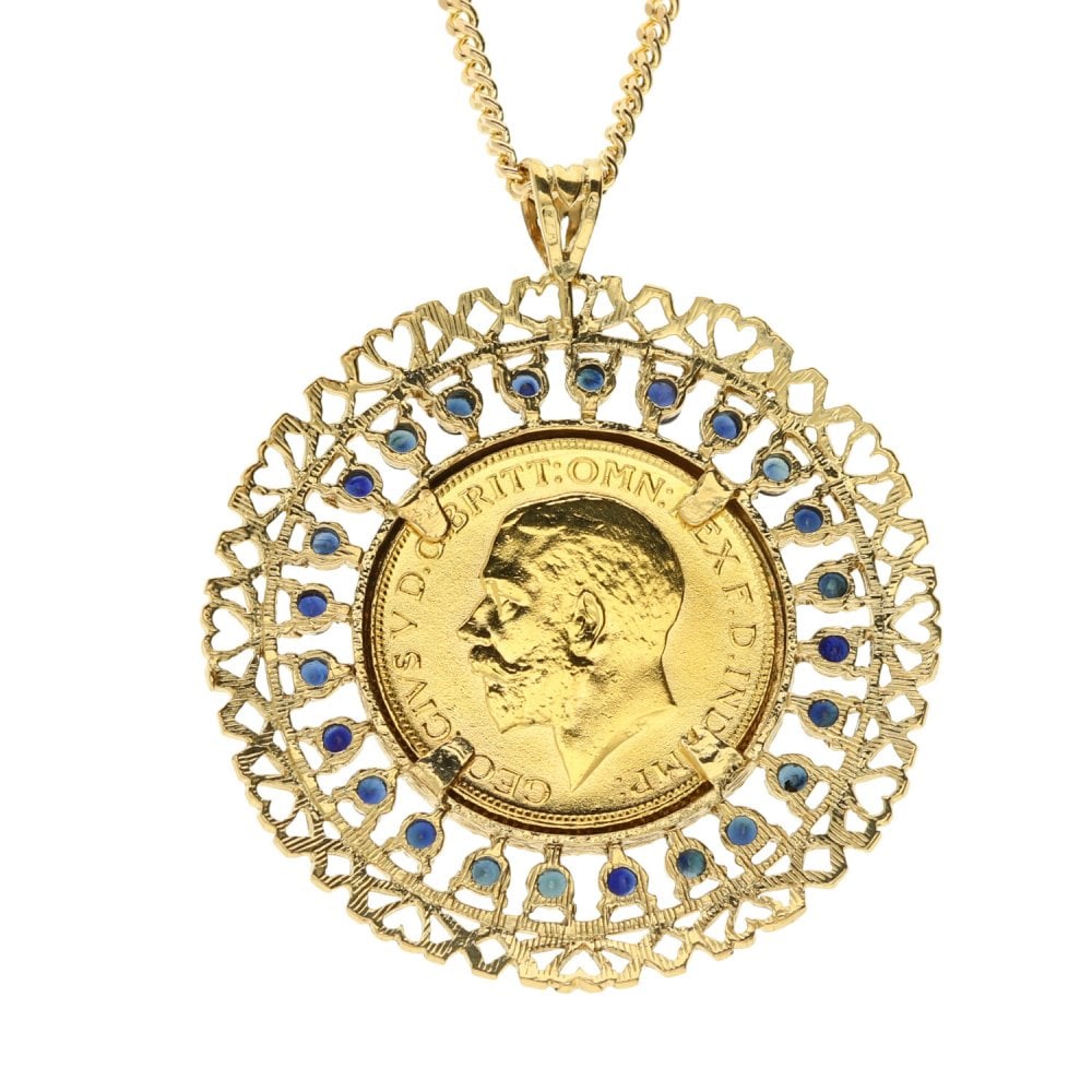 Gold 1925 Full Sovereign Pendant & Chain - 23.0g