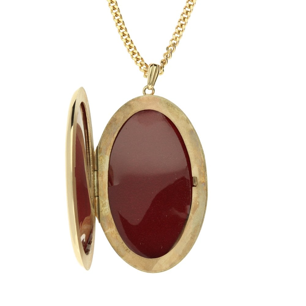 Large 9ct Yellow Gold Locket & Chain - 21.4g