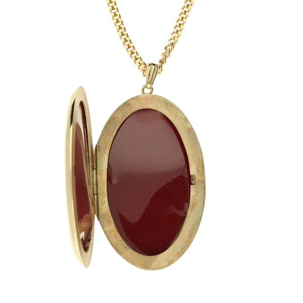 Large 9ct Yellow Gold Locket & Chain - 21.4g
