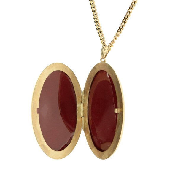Large 9ct Yellow Gold Locket & Chain - 21.4g