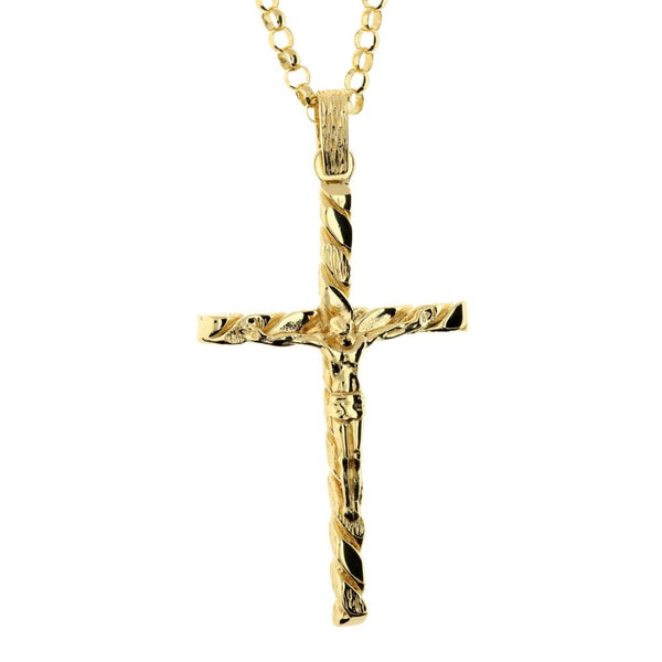 9ct Gold Large Crucifix & Chain - 59.1g