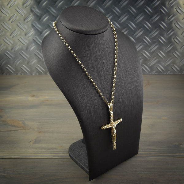 9ct Gold Large Crucifix & Chain - 59.1g