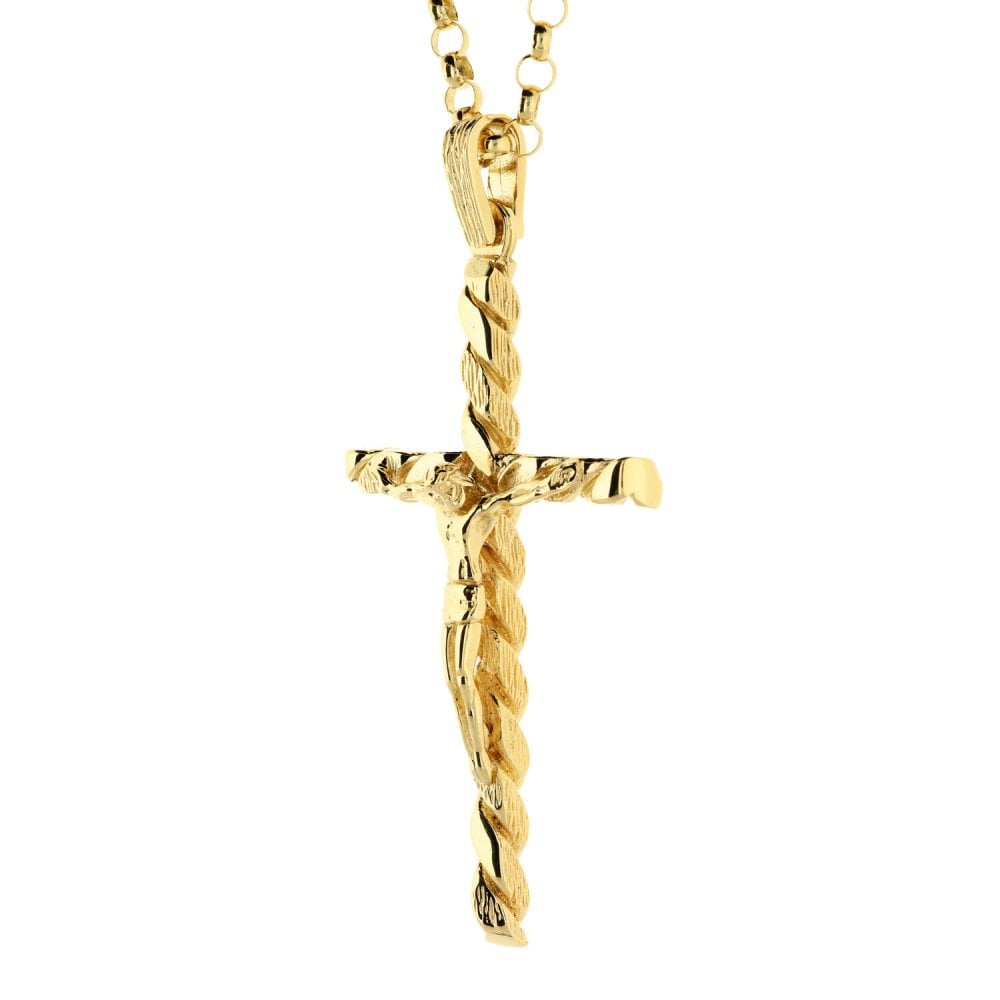 9ct Gold Large Crucifix & Chain - 59.1g