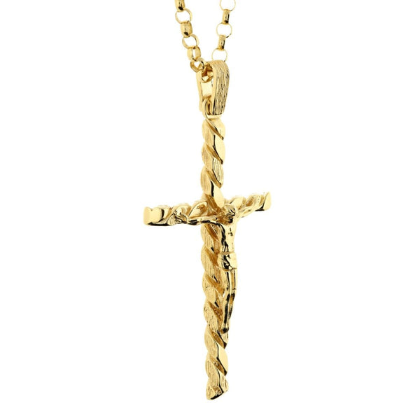 9ct Gold Large Crucifix & Chain - 59.1g