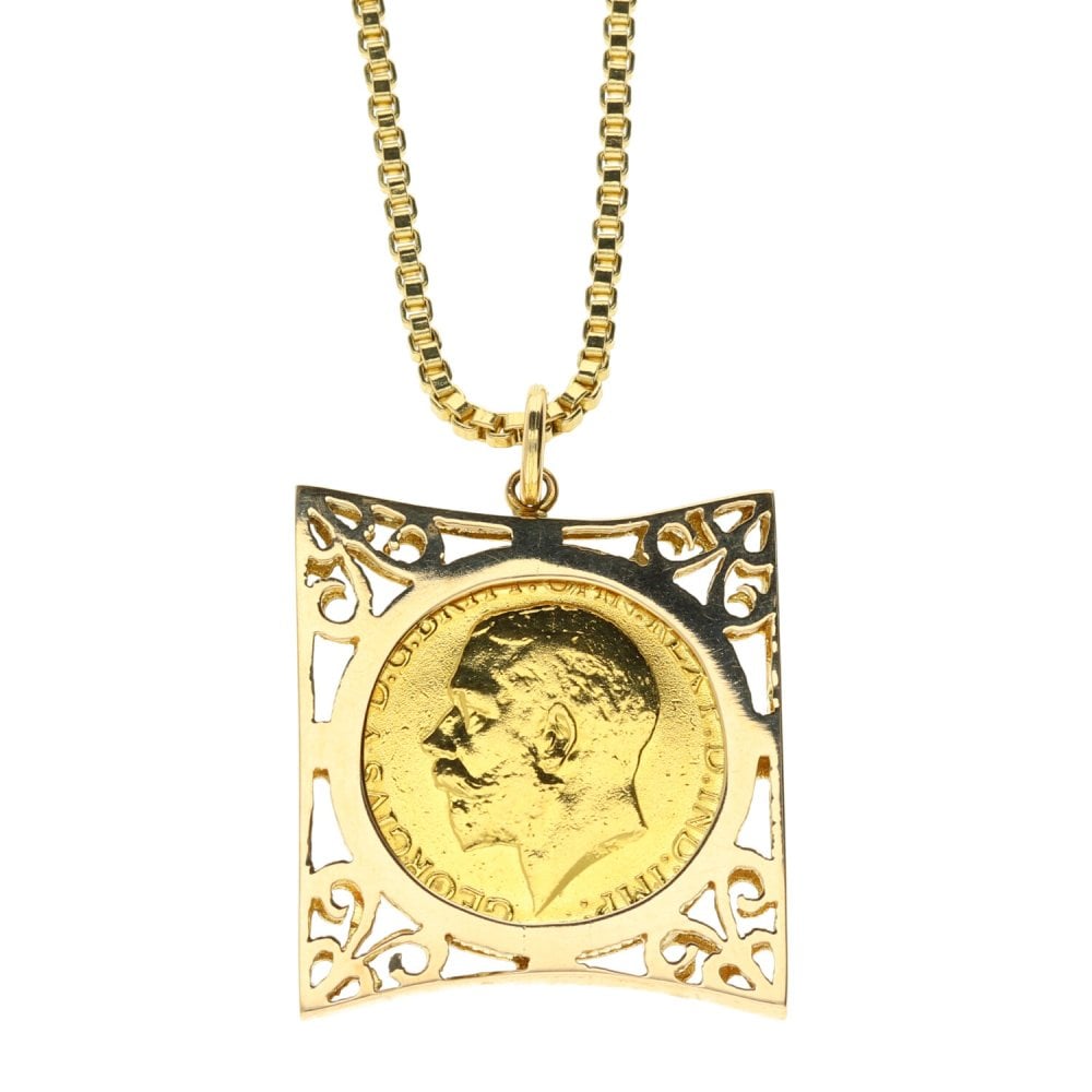 Gold 1912 Full Sovereign Pendant & Chain - 21.2g