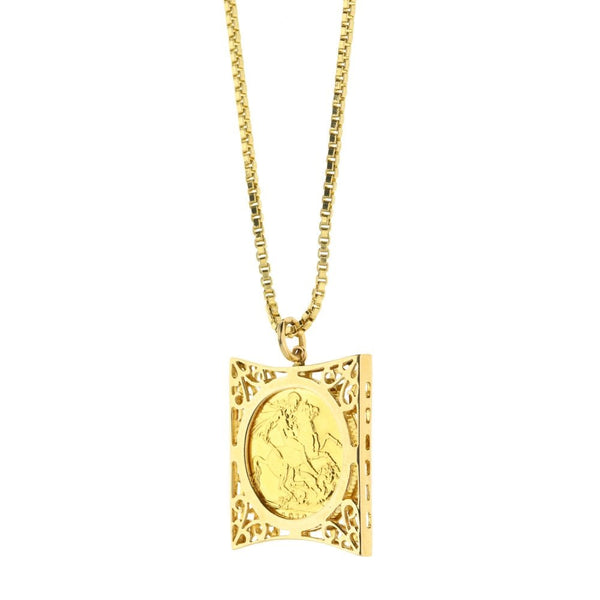 Gold 1912 Full Sovereign Pendant & Chain - 21.2g