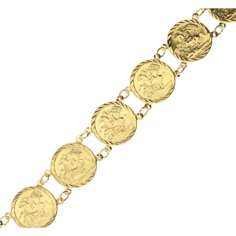 9ct Gold St George Bracelet - 5.3g