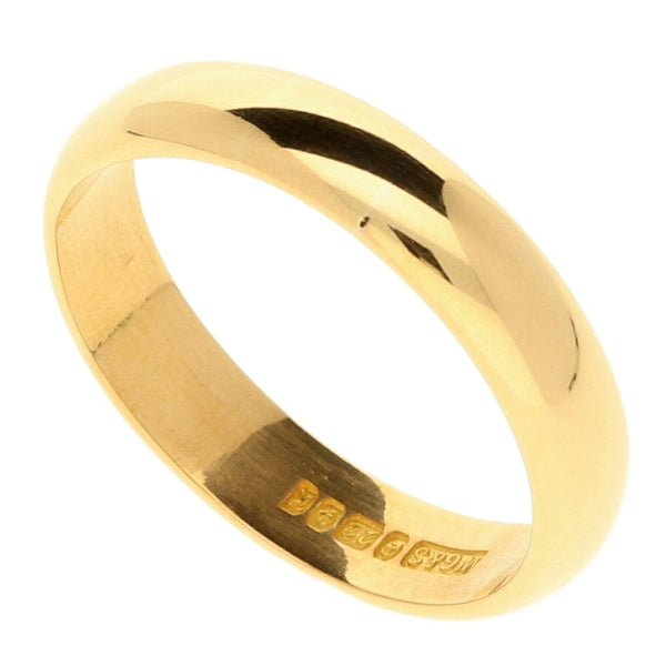 22ct Gold 4mm D-Shape Wedding Ring - 5.2g