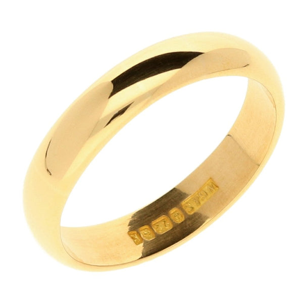 22ct Gold 4mm D-Shape Wedding Ring - 5.2g