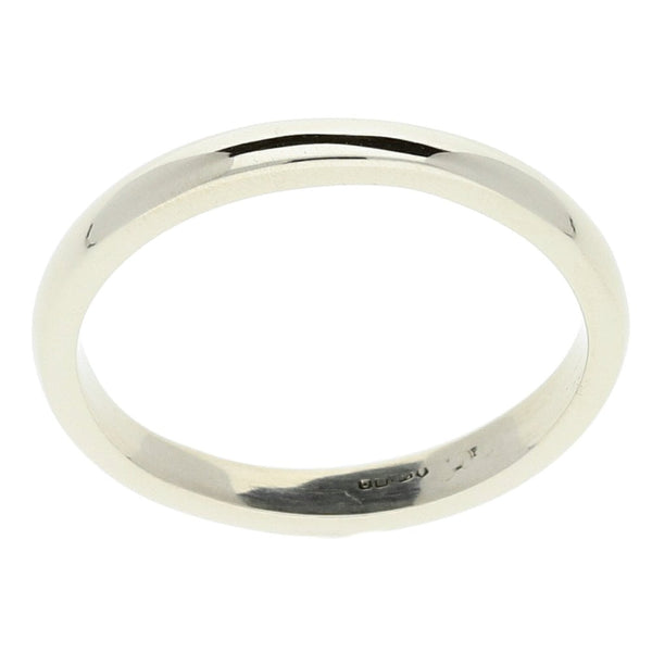 Platinum 2mm D-Shape Wedding Ring - 3.9g.
