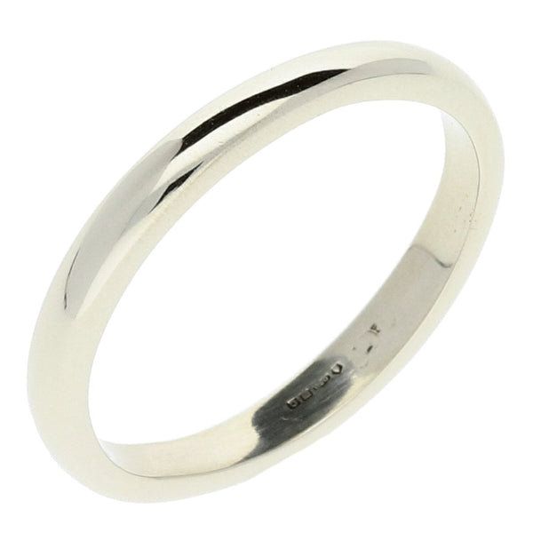 Platinum 2mm D-Shape Wedding Ring - 3.9g.