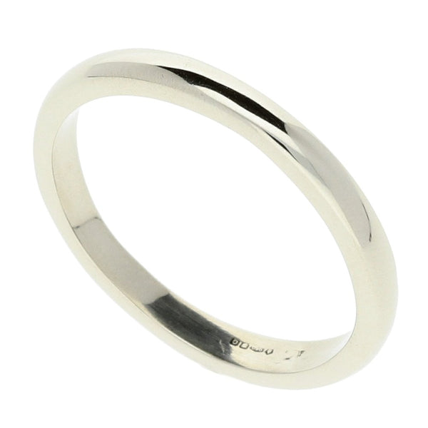 Platinum 2mm D-Shape Wedding Ring - 3.9g.