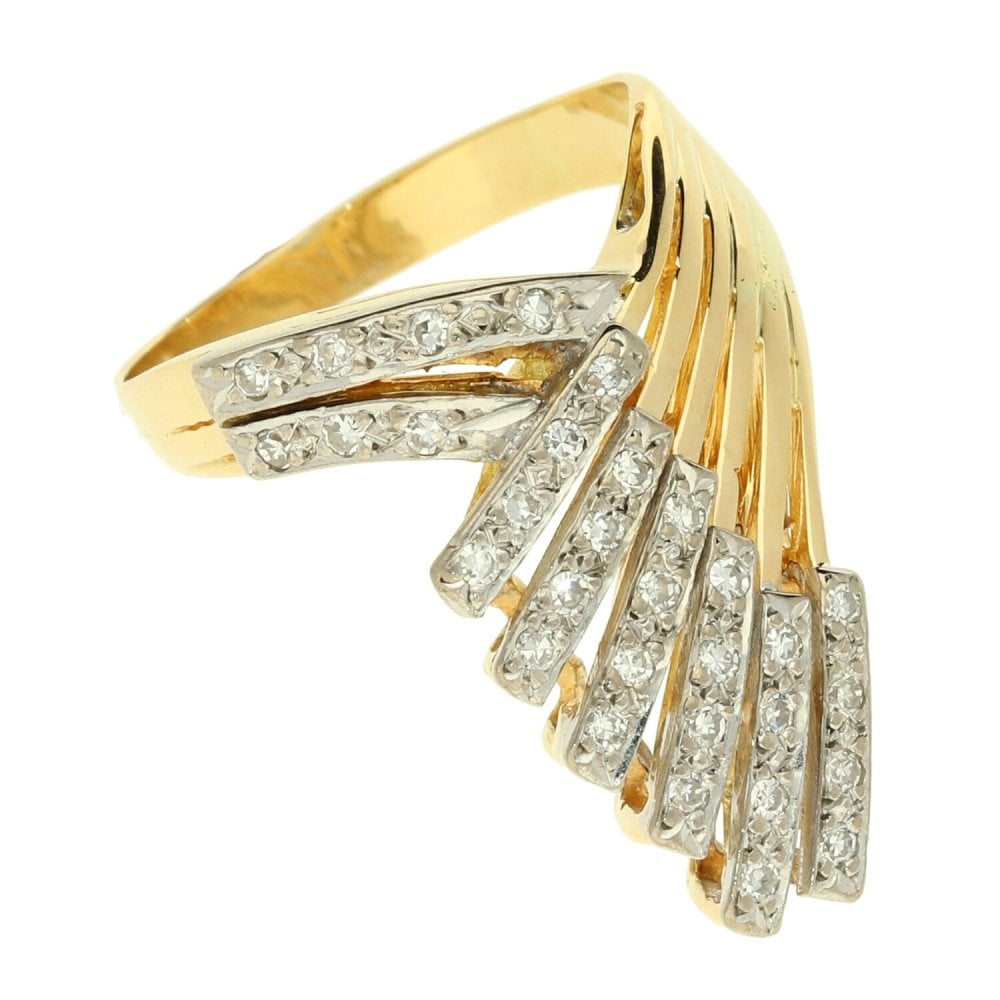 18ct Yellow Gold 0.31ct Diamond Cocktail Ring