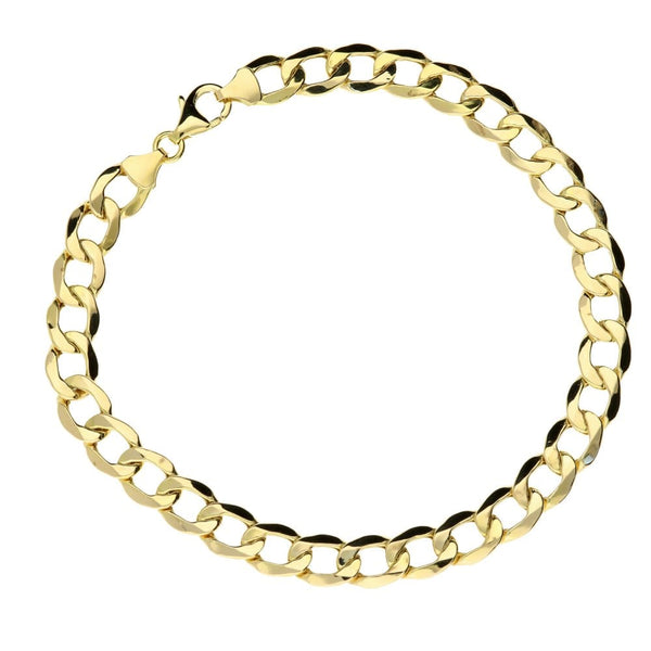 9ct Yellow Gold Hollow Curb Bracelet - 5.0g