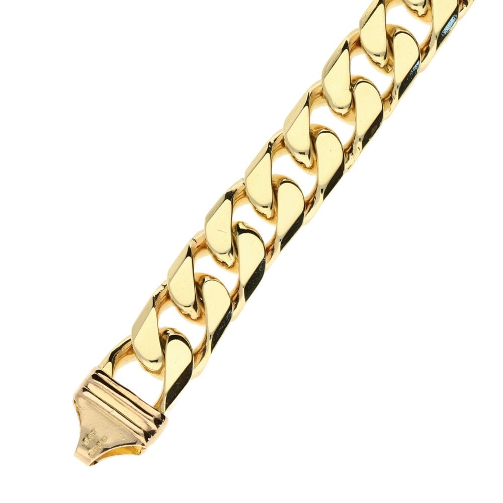9ct Yellow Gold Heavy Curb Bracelet 59.6g