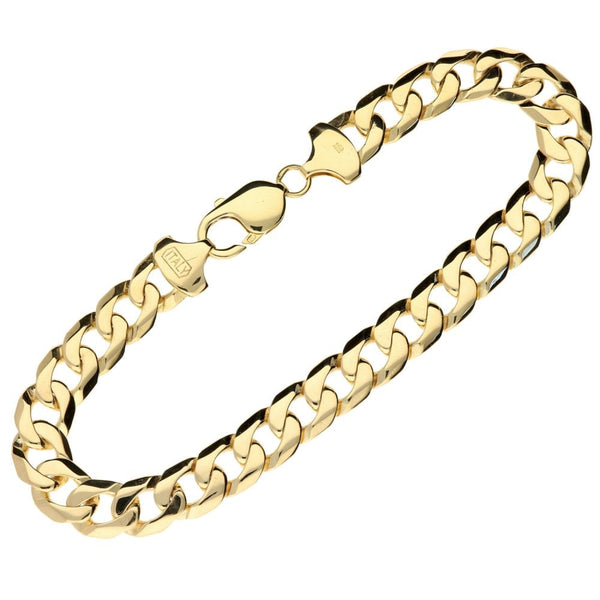 9ct Yellow Gold Gents Curb Bracelet - 23.6g